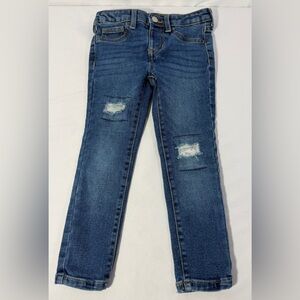 Jumping Beans Girls Jeans Size 4 Skinny Distressed Sequin Patch Stretch Denim